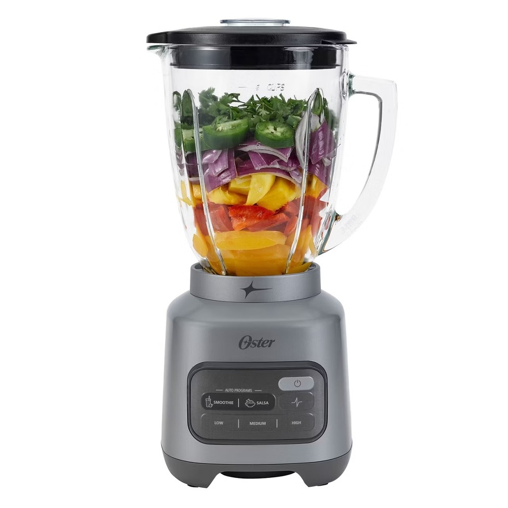 Oster One-Touch Blender 8 Cup Grey NEW 800W Glass Jar BLSTPDG-GD0-000